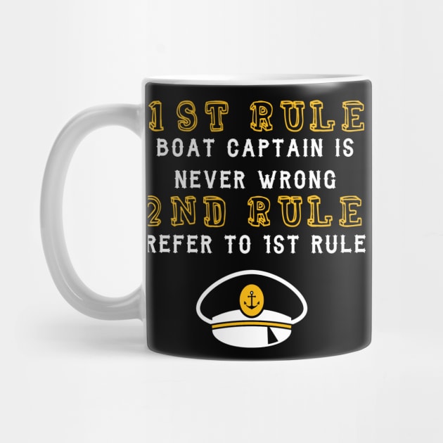 BOAT CAPTAIN IS NEVER WRONG  Boating Sail Gift by SkivingtonAllanss